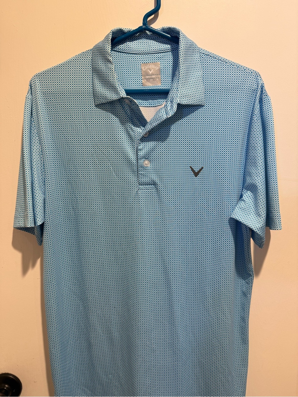 Callaway Men’s Sky Blue Micro-Pattern Performance Polo